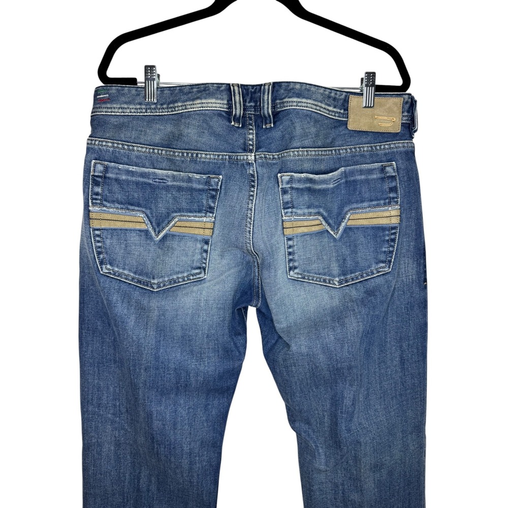 Diesel Zatiny 008AT Mens Bootcut Jeans Blue Wash 36x32 Made in Italy Button Fly - Picture 4 of 10
